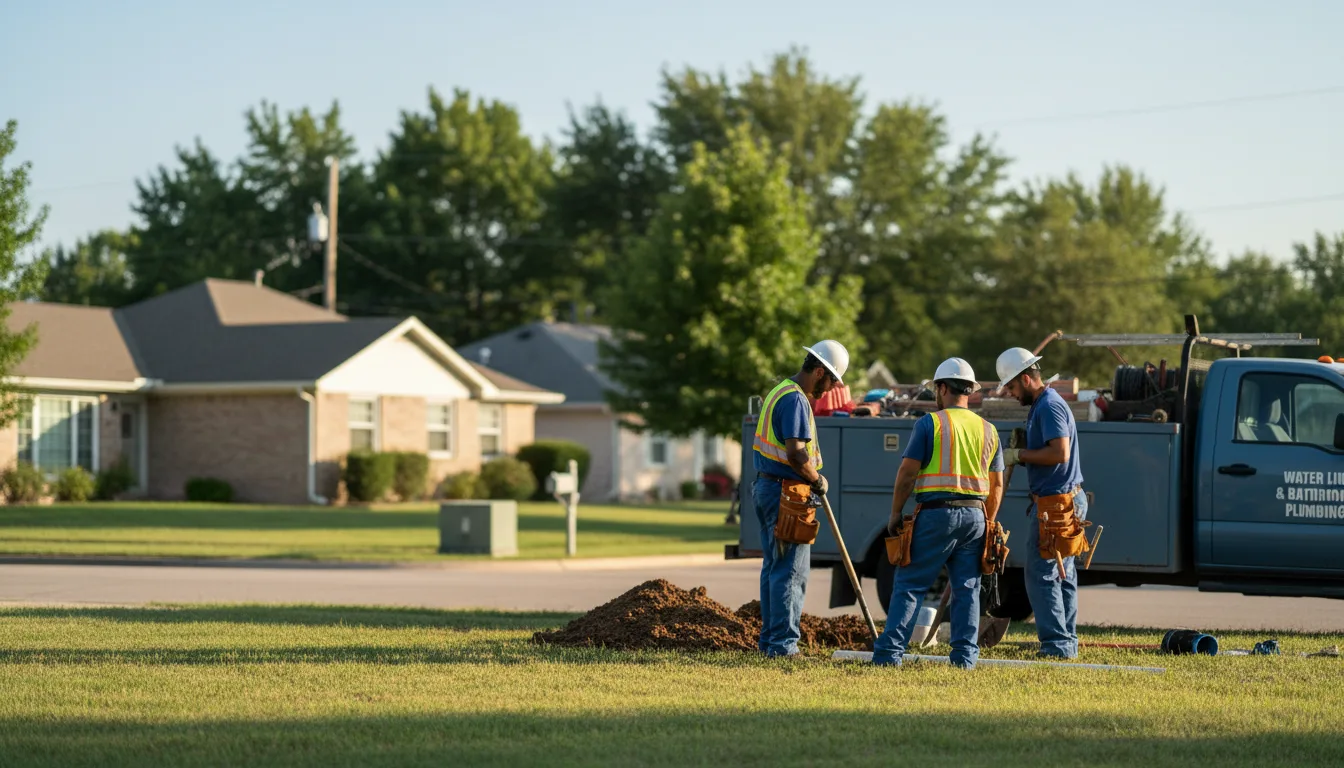 Residential water line and bathroom plumbing service in Kermit, TX